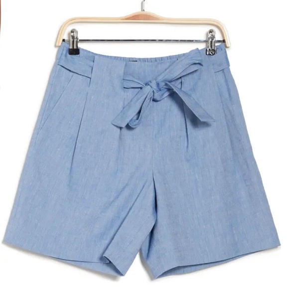 ST.JOHN COLLECTION Blue Linen Belted Shorts-NWT-S - Picture 5 of 5